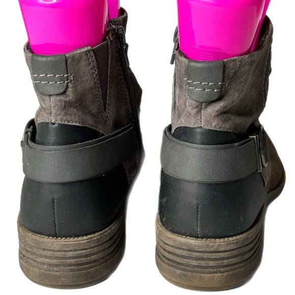Earth Origins Paige Stone Bootie Size 10 Moto Buckle Block Heel - Picture 4 of 14